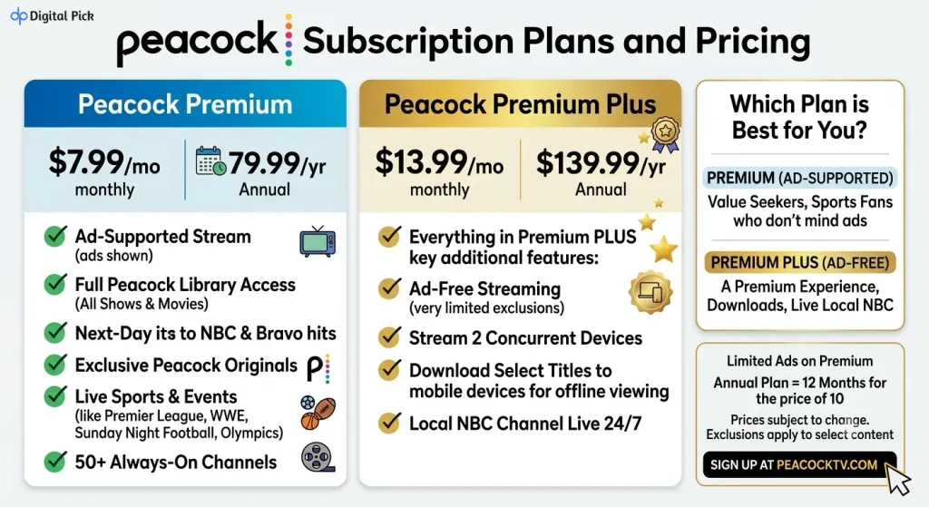 Peacock Subscription Plans